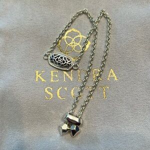 Kendra Scott Elaina Gold Adjustable Chain Bracelet Silver Filigree